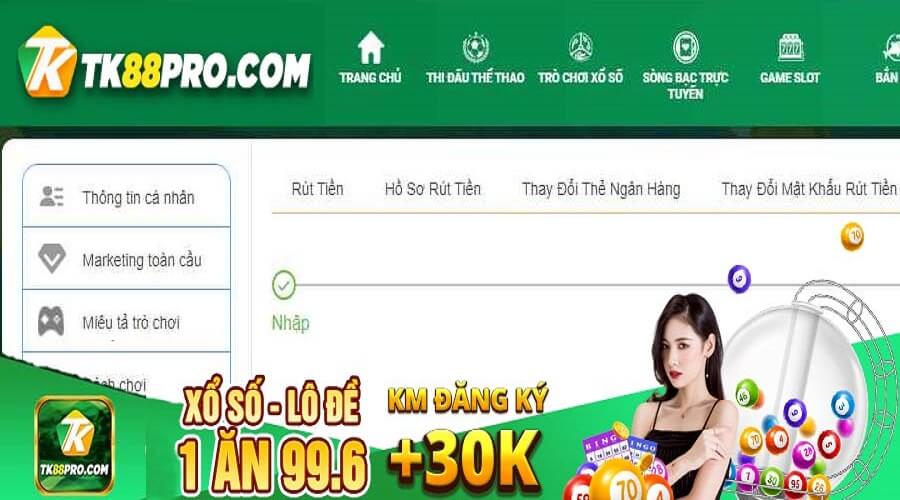 rút tiền tk88