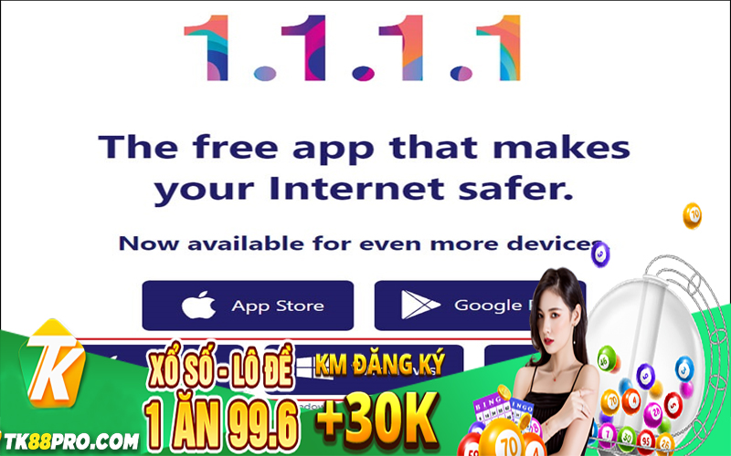 Các bước cài đặt app 1.1.1.1 trên website
